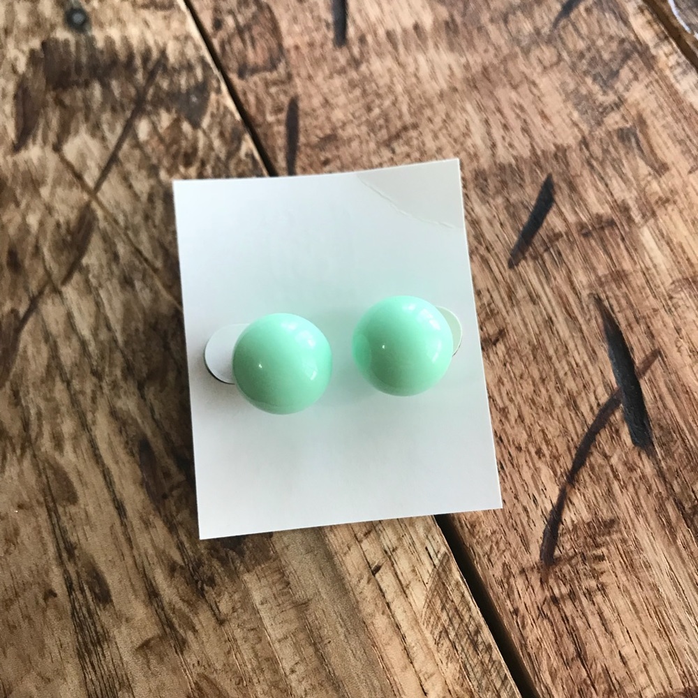 T&J Designs Mint Studded Pearl Earrings - Picture 4 of 5